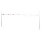Height restriction barrier | with 2 square posts | cross tube length: 7000 mm | to be fixed by plugs | without barrier of aluminium tube
